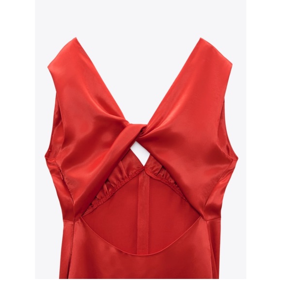 Zara Red Satin Dress Zara Red Satin Dress Australia Zara Red Satin Dress  With Side Slit